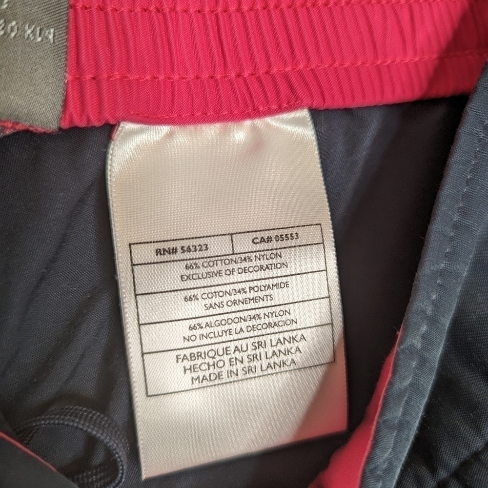 Navy Pink Striped Workout Cropped Pants - Picture 7 of 11